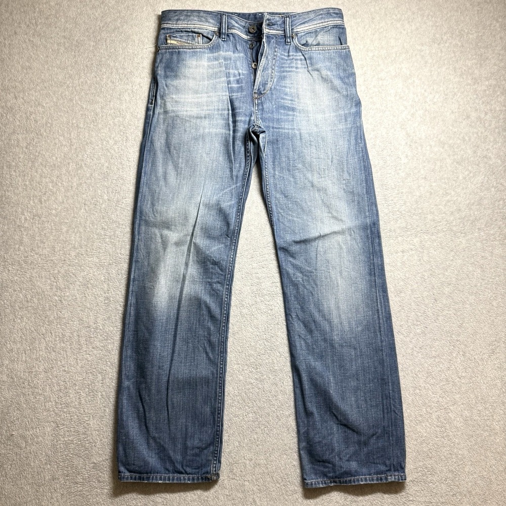 Diesel Kurren Jeans Men 30x32 Blue Relaxed Straight Baggy Light Wash Faded 008KK